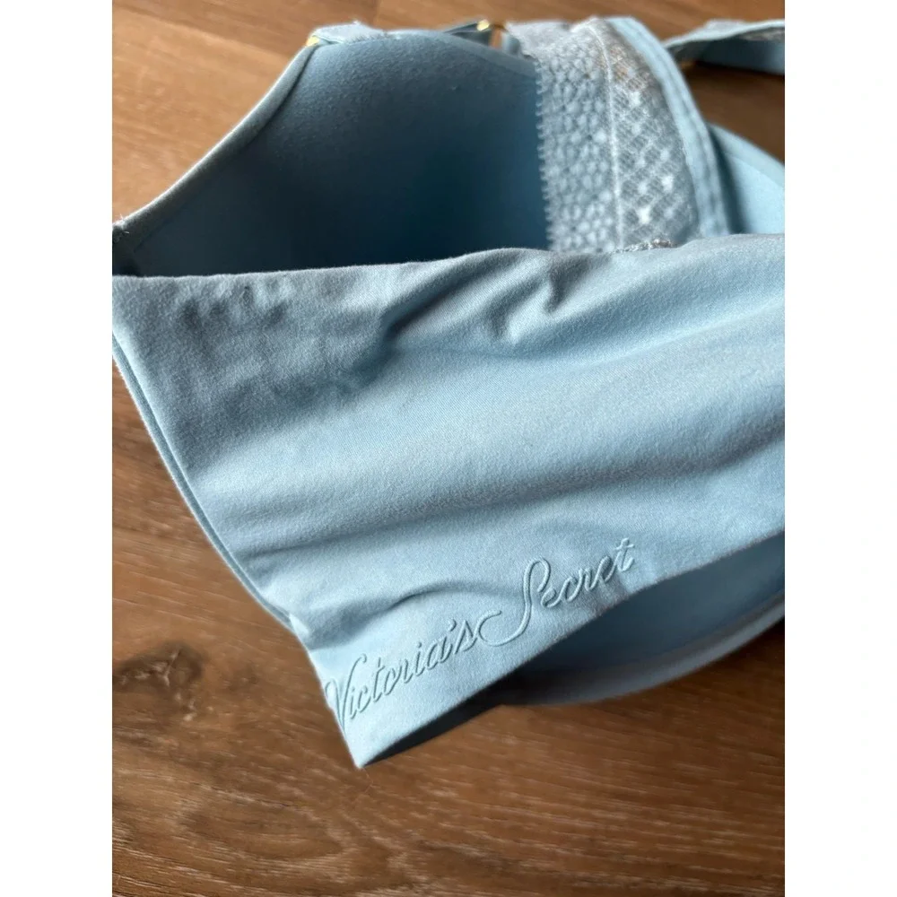 Victoria's Secret Incredible By VS Perfect Coverage‎ Lace Back Sz 36DDD Blue